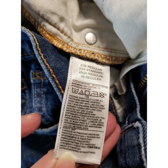Gap Jeans Size 2 Womens Blue Stretch Denim Pants Mid Rise 90s Loose Straight - Picture 4 of 12
